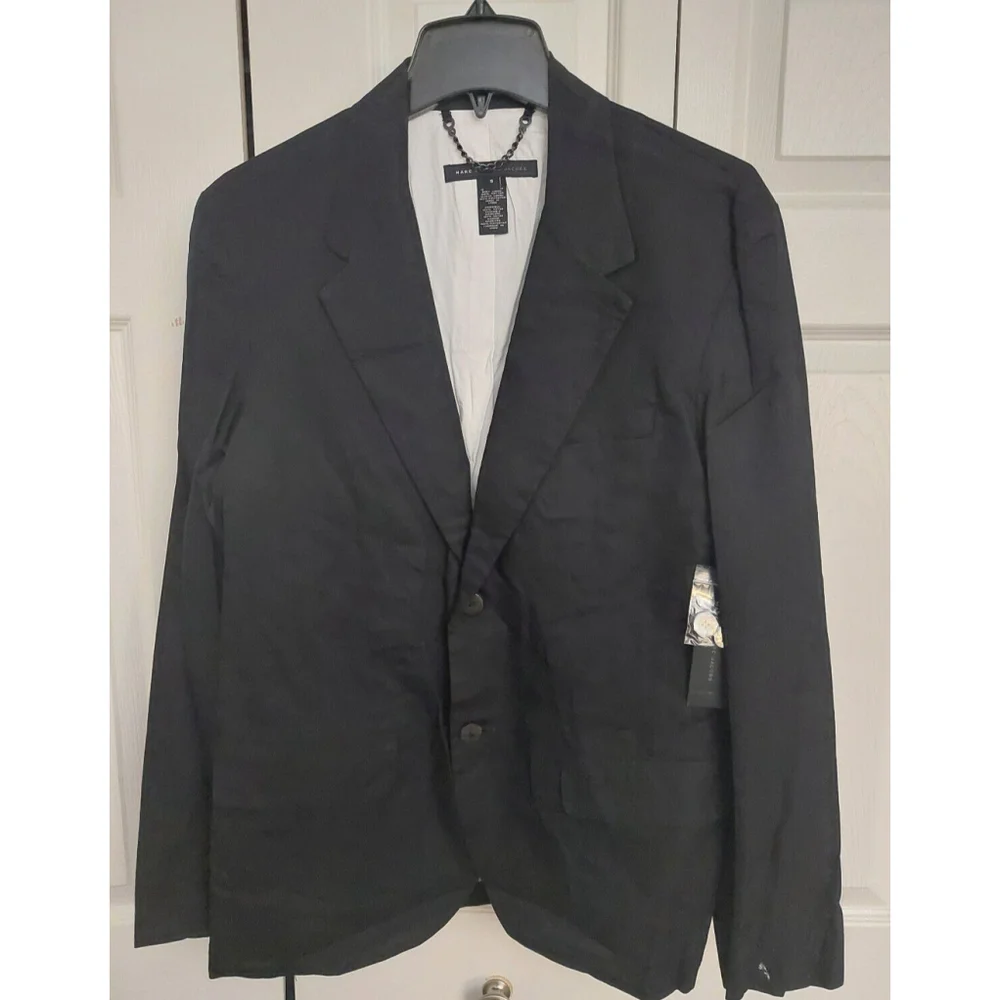 Marc by Marc Jacobs Mens Black Lined Cotton Blazer Suit Jacket Sz Small NWT $398